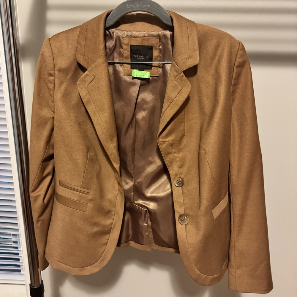 The Limited Tan Blazer Structured Suit Jacket